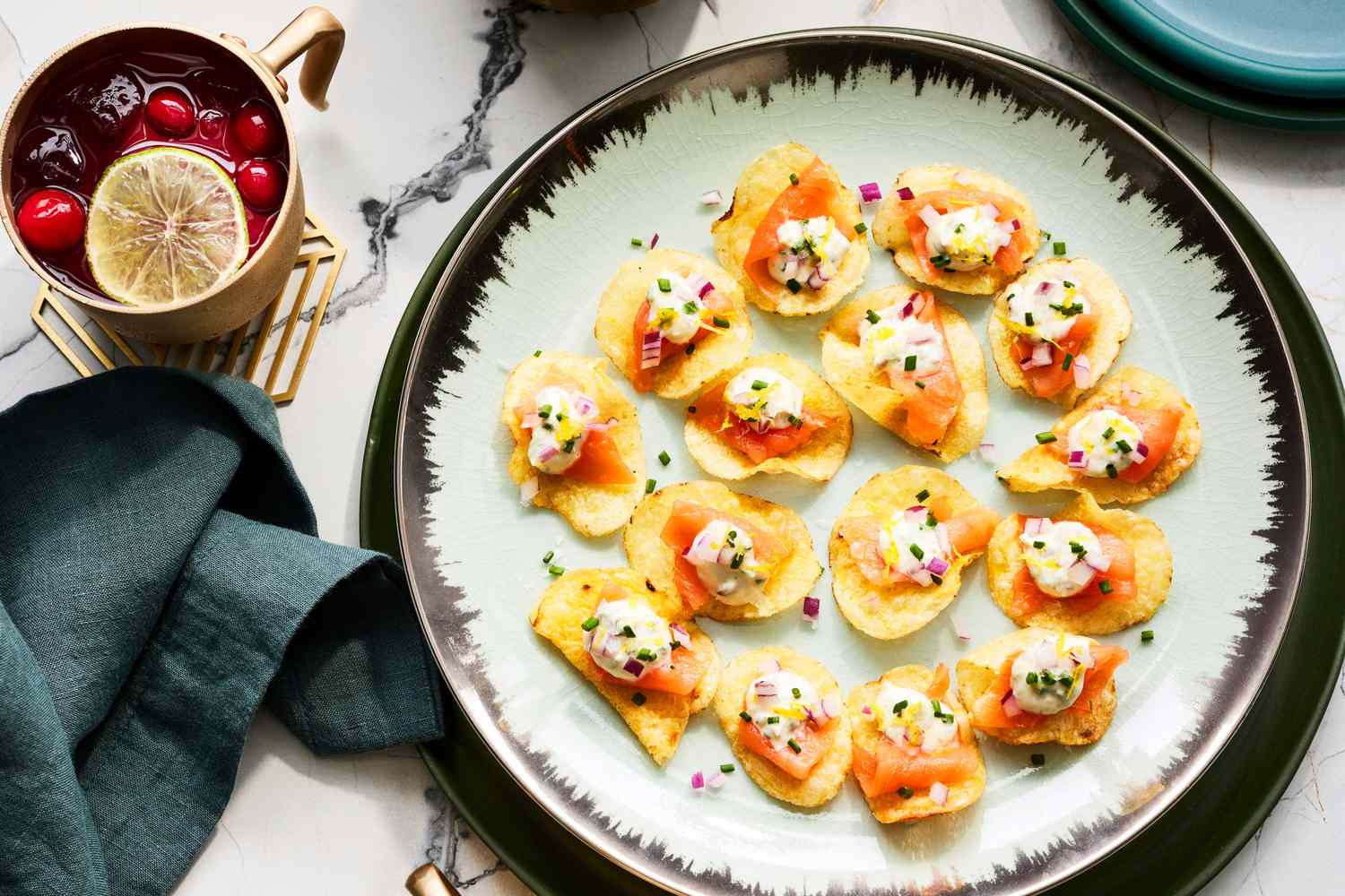 Smoked Salmon-Potato Chip Canapes