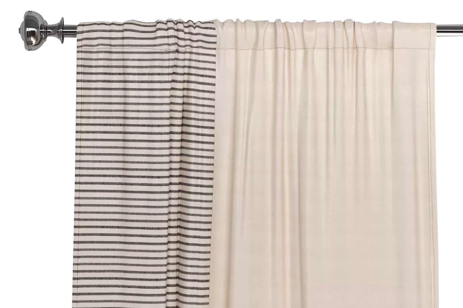 Threshold Blackout Woven Stripe Border Window Curtain Panel