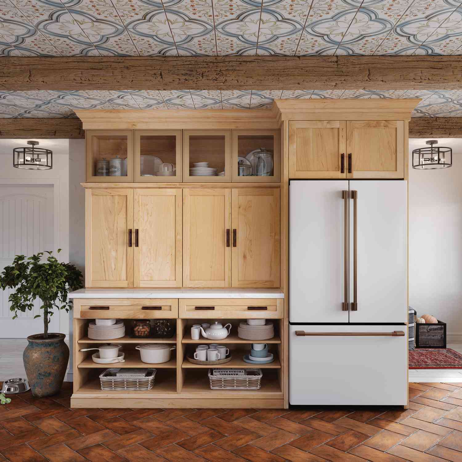 https://www.realsimple.com/thmb/oD1ZXBD_174Dz5mZD1Wa59LAMgI=/1500x0/filters:no_upscale():max_bytes(150000):strip_icc()/CourtesyofMasterBrand_WarmKitchen_Wood_OpenLowerShelves-e996c1e6de0b46d096043e39835f61de.jpg