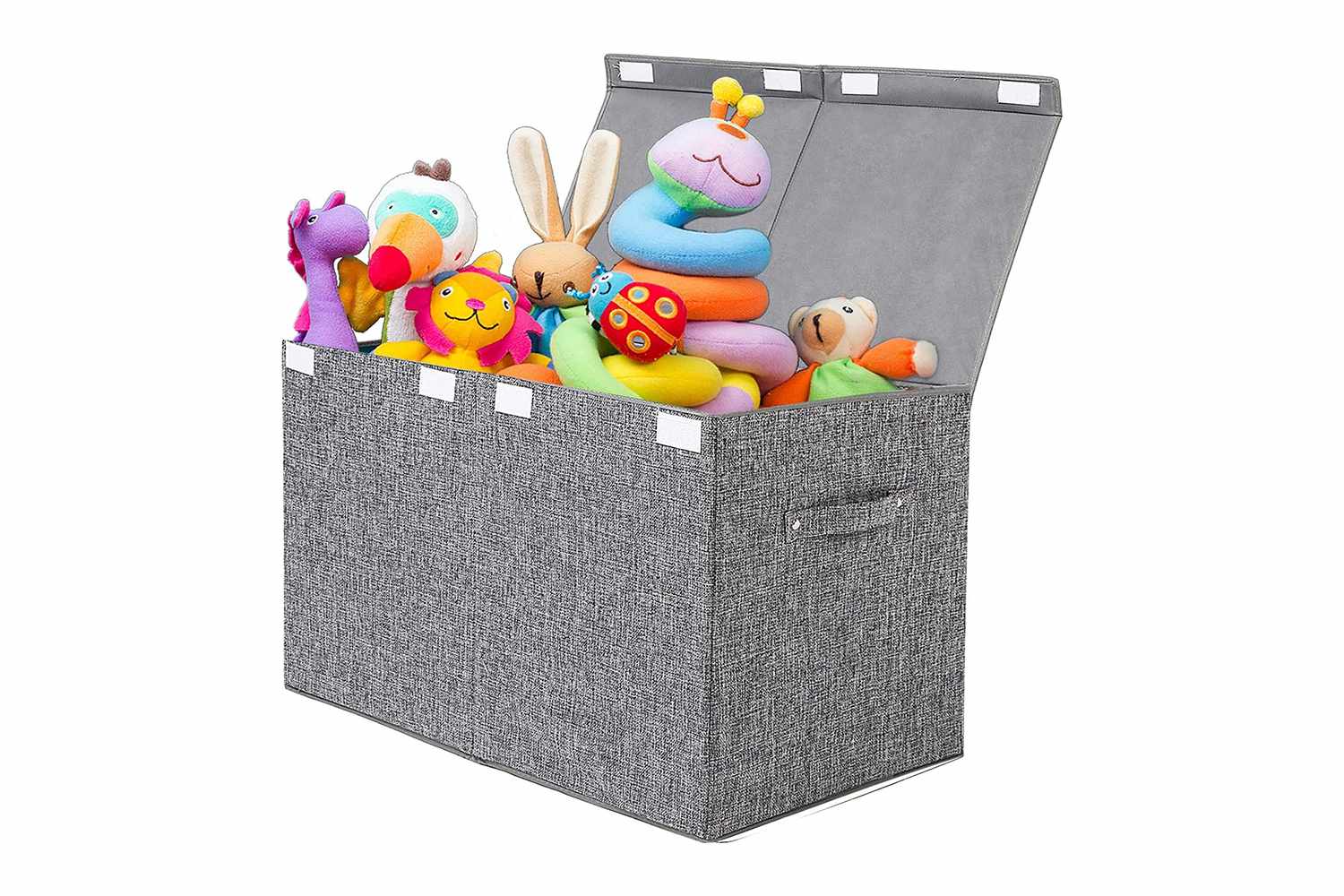 popoly Large Toy Box Chest with Lid, Collapsible Sturdy Toy Storage Organizer Boxes Bins Baskets for Kids, Boys, Girls, Nursery, Playroom, 25"x13" x16" (Linen Gray)